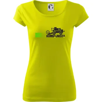 Kombajnista zelená a žlutá - Dámské triko Pure - 3XL ( Limetková )