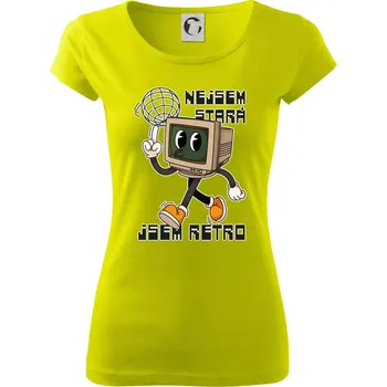 Dámské tričko Nejsem stará, jsem retro - Dámské triko Pure - L ( Limetková )