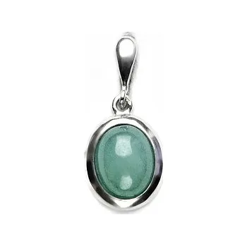 Přívěsek Zlatý přívěsek, bílé i žluté zlato, přírodní avanturin - P 1453 (avanturin 10x8 mm)