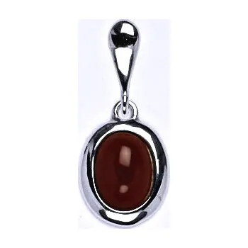 Přívěsek Zlatý přívěsek,bílé i žluté zlato, přírodní kámen karneol - P 1355/22 (karneol 8x6 mm)