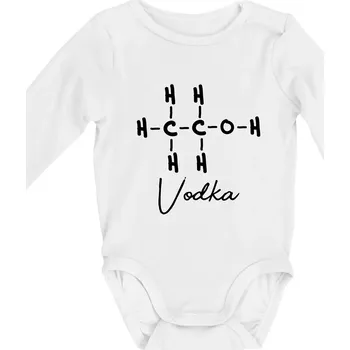 Kojenecký body Barová chemie - vodka - Body kojenecké s dlouhým rukávem - Dlouhý r. do 3 měs ( Bílá )