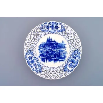 Talíř Cibulák Závěsný talíř prolamovaný PRAHA 18cm 480g Originál Český porcelán Dubí
