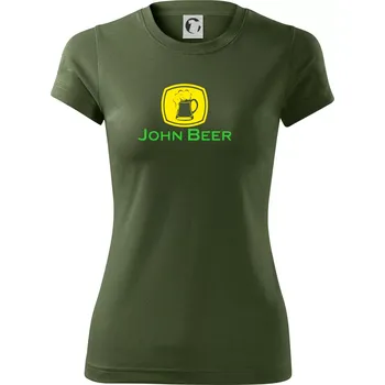 Dámské tričko John Beer - Pivo - Dámské Fantasy sportovní (dresovina) - L ( Khaki )