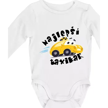 Kojenecký body Nejlepší taxikář kreslený - Body kojenecké s dlouhým rukávem - Dlouhý r. do 3 měs ( Bílá )