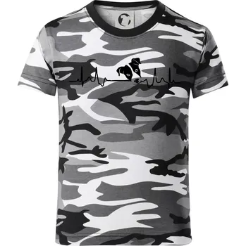 Chlapecké tričko Jack Russell Terriér Ekg - Dětské maskáčové triko - 146 cm/10 let ( Šedý maskáč )