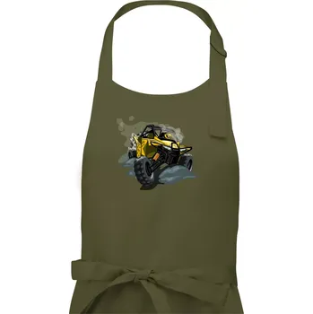 Kuchyňská zástěra ATV bugina žlutá - Pánská zástěra na vaření - Univerzální velikost ( Khaki )