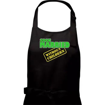 Kuchyňská zástěra Soon married without childern - Pánská zástěra na vaření - Univerzální velikost ( Černá )