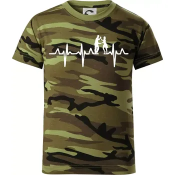 EKG salsa tanečníci - Dětské maskáčové triko - 146 cm/10 let ( Zelený maskáč )