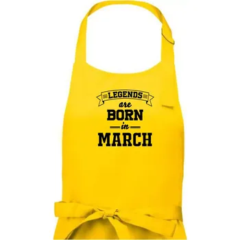 Kuchyňská zástěra Legends are born in March - Pánská zástěra na vaření - Univerzální velikost ( Žlutá )