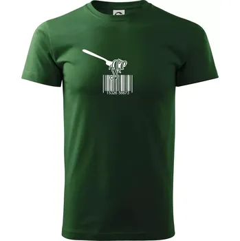 Čárový kód pasta - Triko extra velké (5-8XL) - 7XL ( Lahvově zelená )