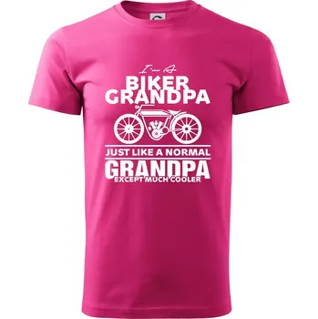 Pánská móda Biker Grandpa - Klasické pánské triko vyšší gramáže - XL ( Purpurová )