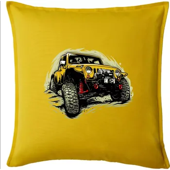 Polštář Žlutý offroad s navijákem - Polštář 50x50 - 50x50 - Pouze potah ( Žlutá )