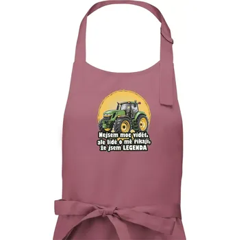 Kuchyňská zástěra Legenda traktor - Pánská zástěra na vaření - Univerzální velikost ( Starorůžová )