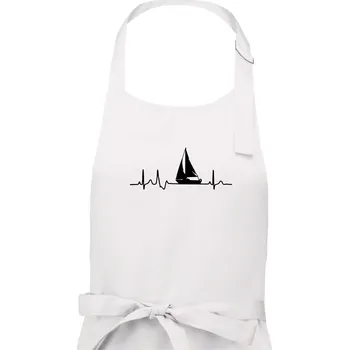 Kuchyňská zástěra EKG plachetnice - Dámská zástěra na vaření - Univerzální velikost ( Bílá )