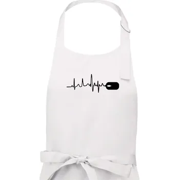 Kuchyňská zástěra EKG myš - Pánská zástěra na vaření - Univerzální velikost ( Bílá )