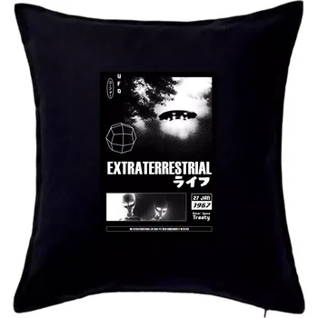 Polštář Poster UFO - Polštář 50x50 - 50x50 - Pouze potah ( Černá )