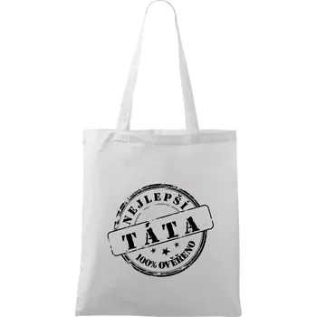 Razítko - nejlepší tatínek - Taška bavlněná - 42 x 38 cm ( Bílá )