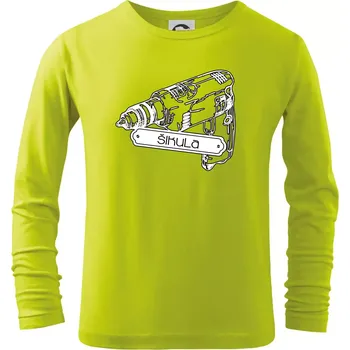 Chlapecké oblečení Šikula vrtačka - Triko dětské Long Sleeve - 122 cm/6 let ( Limetková )