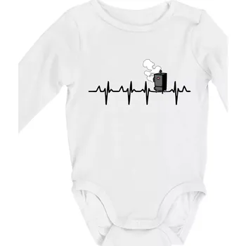 EKG udírna - Body kojenecké s dlouhým rukávem - Dlouhý r. do 3 měs ( Bílá )