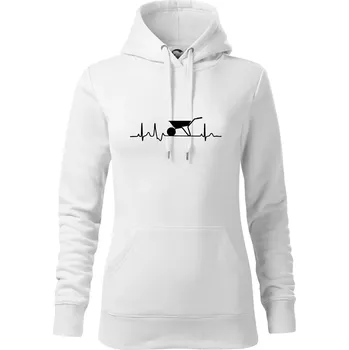 Dámská mikina EKG kolečko - Mikina dámská Cape s kapucí - L ( Bílá )