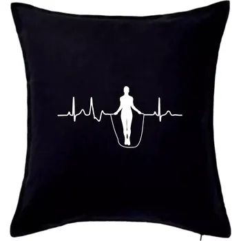 Polštář EKG švihadlo - Polštář 50x50 - 50x50 - Pouze potah ( Černá )