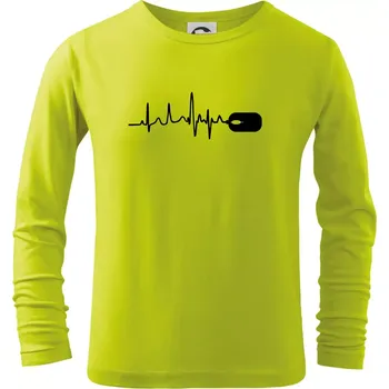 EKG myš - Triko dětské Long Sleeve - 104-110cm / 3-4 roky ( Limetková )