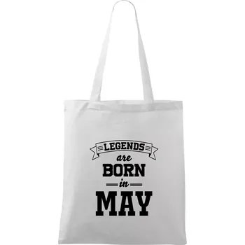 Nákupní taška Legends are born in May - Taška bavlněná - 42 x 38 cm ( Bílá )