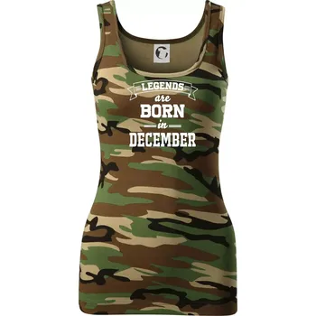 Dámské oblečení Legends are born in December - Dámské Maskáčové tílko - M ( Hnědý maskáč )