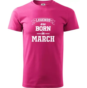 Legends are born in March - Klasické pánské triko vyšší gramáže - XS ( Purpurová )