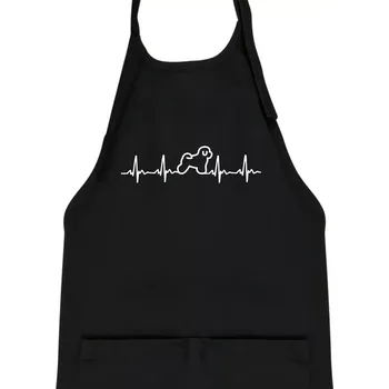 Kuchyňská zástěra Bišonek ekg - Dětská zástěra na vaření - Univerzální velikost ( Černá )