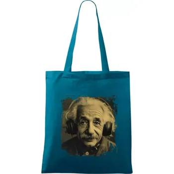 Albert se sluchátky - Taška bavlněná - 42 x 38 cm ( Petrolejová )