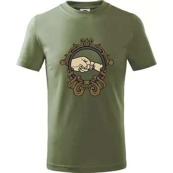 Chlapecké tričko Táta a syn pěsti - Tričko dětské bavlněné - 104-110cm / 3-4 roky ( Khaki )
