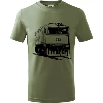 Vlak 753 - Tričko dětské bavlněné - 158 cm/12 let ( Khaki )