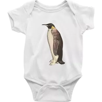 Kojenecký body Tučňák kreslený vodovými barvami - Body kojenecké s krátkým rukávem - Krátký r. 12-18 měs ( Bílá )