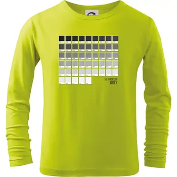 Dětská móda 50 barevných odstínů šedi - Triko dětské Long Sleeve - 104-110cm / 3-4 roky ( Limetková )