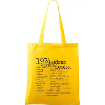 Nejsem ohraná deska 1974 - Taška bavlněná - 42 x 38 cm ( Žlutá )