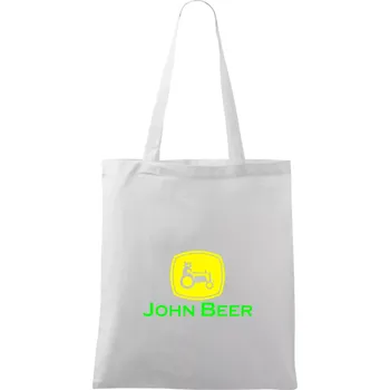 John Beer traktor - Taška bavlněná - 42 x 38 cm ( Bílá )
