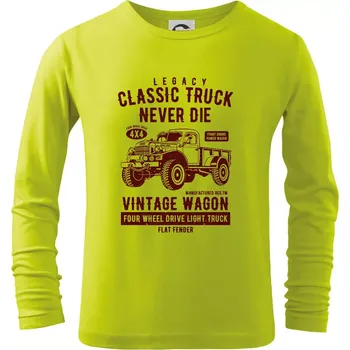 Dětská móda Classic Truck - Triko dětské Long Sleeve - 134 cm/8 let ( Limetková )