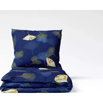 Povlečení Bavlněné povlečení Ginkgo na modré 140x200+70x90