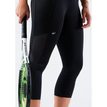 Dámské legíny KUIKMA Dámské tenisové 3/4 legíny Dry Hip Ball černé M ČERNÁ