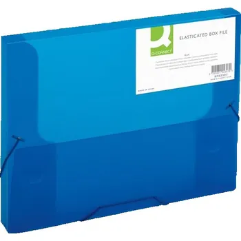 Q-connect Box na spisy Q-C A4 s gumič, transp. modrá 2,5cm