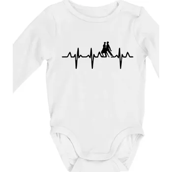Kojenecký body EKG tango - Body kojenecké s dlouhým rukávem - Dlouhý r. do 3 měs ( Bílá )