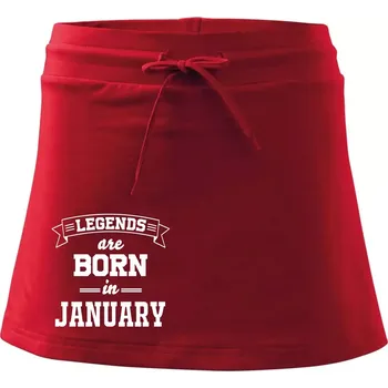 Dámská sukně Legends are born in January - Sportovní sukně - two in one - M ( Červená )