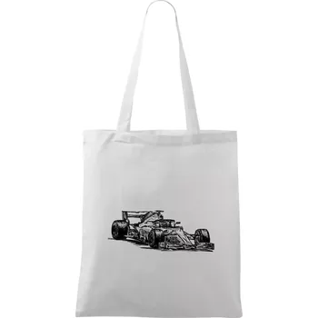 Nákupní taška Formule v závodě - Taška bavlněná - 42 x 38 cm ( Bílá )