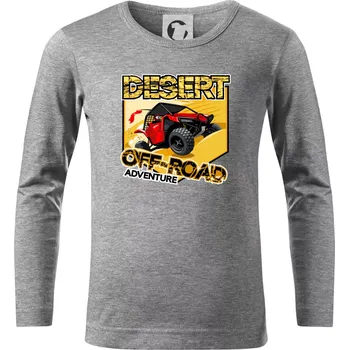 Chlapecké tričko Desert offroad adventure - Triko dětské Long Sleeve - 122 cm/6 let ( Tmavě šedý melír )