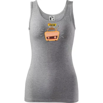 Dámské tričko Jsem chytrý jako rádio barevné - Dámské tílko - L ( Tmavě šedý melír )