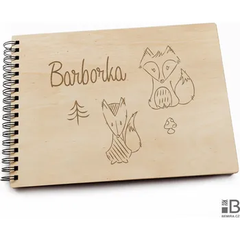 Fotoalbum Dřevěné kroužkové fotoalbum - Děti LT 20 listů Bílý papír