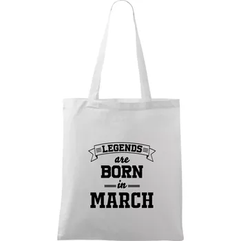 Nákupní taška Legends are born in March - Taška bavlněná - 42 x 38 cm ( Bílá )
