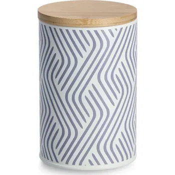 Dóza na potraviny ZELLER Kovová dóza s bambusovým víkem 1l, lila 10,5x16,5cm