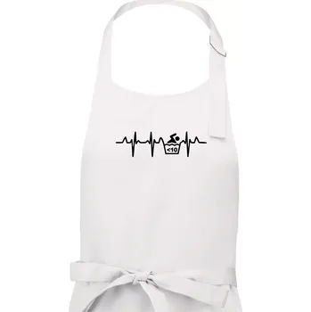 Kuchyňská zástěra Otužilec EKG 10 - Dámská zástěra na vaření - Univerzální velikost ( Bílá )